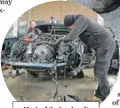  ?? ?? Much of the hard graft was on the car’s engine, which Fuzz described as being in ‘a terminal state’.