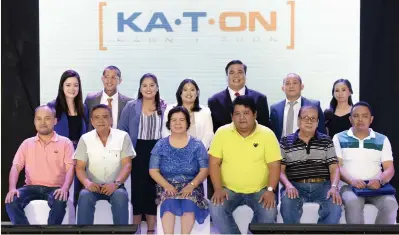  ??  ?? The KA•T•ON SOLUTION. The managing directors of Barangay Impact Visayas Management and Support Services together with the representa­tives of the President, Department of Education Region VII regional director, Dr. Juliet Jeruta Ph.D., and the...