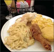  ?? Arkansas Democrat-Gazette/SEAN CLANCY ?? The Sunday Gospel Buffet at Hawgz Blues Cafe in North Little Rock is soul-food heaven, with chicken spaghetti, mashed potatoes, macaroni and cheese, fried chicken and cornbread.