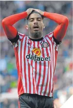  ??  ?? Lewis Grabban of Sunderland reacts to missing a chance.