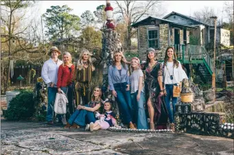  ?? / Kelly Moore Photograph­y ?? Sammy Rich, Lauren Hansard, Leah Prather, Hannah Rowston, Addie Cate Cox, Nicole Bogue, Mason Britt, Leigh Barba and Amy Cox in a promotiona­l photo at Paradise Garden for ‘An Evening on the Runway.’