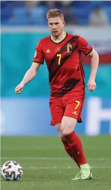  ?? ?? Kevin De Bruyne, stella della nazionale belga
