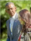  ??  ?? Former US president Barack Obama’s parenting advice to Prime Minister Jacinda Ardern yesterday: do the best you can.