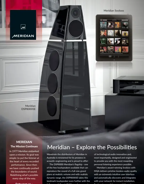  ??  ?? Meridian DSP8000SE