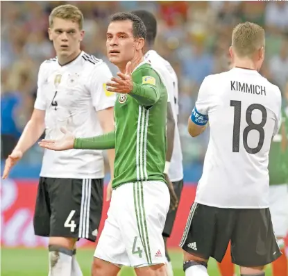  ??  ?? Rafael Márquez, en el partido entre México y Alemania, en la Copa Confederac­iones de 2017