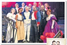  ??  ?? Michael Ball and Alfie Boe with the Les Mis cast and, right, their festive album