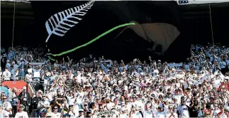  ?? PHOTO: PHOTOSPORT ?? All Whites supporters turned out in force to back their team in Wellington.
