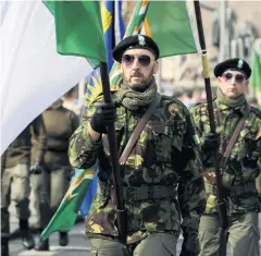  ??  ?? Parade:
An Easter commemorat­ion event held by republican group Saoradh in 2019