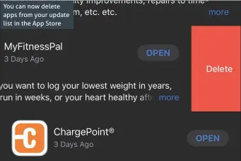  ??  ?? You can now delete apps from your update list in the App Store