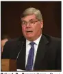  ?? (AP/Harry Hamburg) ?? Robert R. Summerhays, President Donald Trump’s nominee for District Judge for the Western District of Louisiana, gives testimony during a U. S. Senate Judiciary Committee Hearing on Capitol Hill in Washington on April 11, 2018.