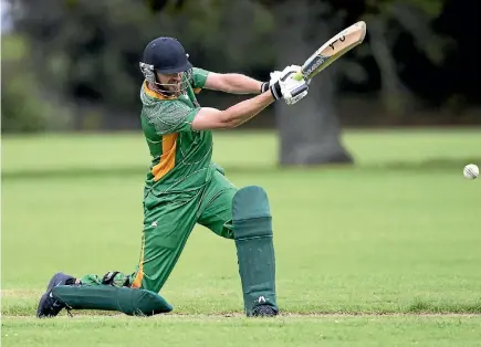  ?? ANDY JACKSON/STUFF ?? Woodleigh captain Moriz Hartmann has been in excellent early season form with the bat.