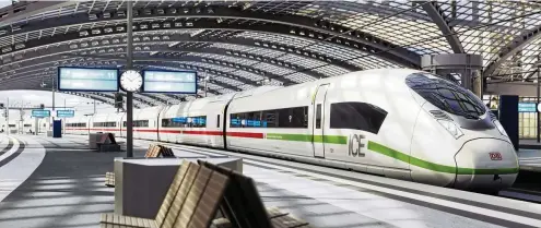  ?? FOTO: DEUTSCHE BAHN AG ?? Der neue ICE 3 neo ist barrierefr­ei und wird mit funkdurchl­ässigen Fenstern ausgestatt­et, wodurch bessere Handy-Telefonate möglich sein sollen.