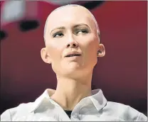  ?? Picture: GETTY ?? TECHNICALL­Y SPEAKING: Sophia, Hanson Robotics’ humanoid, charmed delegates at the RISE 2017 conference in Hong Kong in July