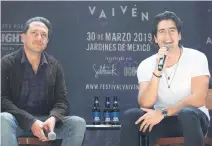  ??  ?? Armando Calvillo, director de festivales de OCESA, y Alejandro García, coordinado­r de Vaivén, dieron a conocer el cartel del evento.