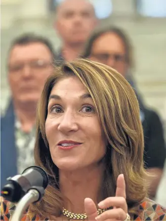  ?? BOSTON HERALD FILE ?? PERFECT TIMING: Lt. Gov. Karyn Polito, pictured earlier this month, says the time is right for the Department of Public Health’s new initiative to combat domestic violence targeted to a younger audience.