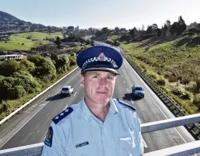  ?? PHOTO: GREGOR RICHARDSON ?? Eye on the road . . . Southern district road policing manager Inspector James Ure, of Dunedin, is spreading the message that police staff will be paying attention to even small speeding infraction­s in order to save lives.