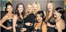  ?? JESSICA ROSE/OTTAWA CITIZEN ?? The Socialista­s, include from left, Dar Stone, Joelle Hamilton, Nicole Scherling, Krystal Patterson, Jen Pacheco, Suzy Kendrick and Michelinne Gagné at the Movember launch party at The Social.