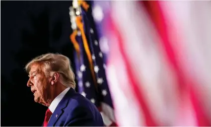  ?? Andrew Harnik/AP ?? Donald Trump is currently the frontrunne­r for the Republican nomination to challenge Joe Biden in the 2024 election. Photograph: