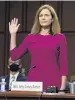  ?? PHOTO: REUTERS ?? US Supreme Court nominee Amy Coney Barrett is sworn in during her confirmati­on hearing before the Senate Judiciary Committee on Capitol Hill in Washington yesterday.