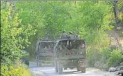  ?? AP ?? Soldiers move towards Bhawani village in the Nowshera sector, where there was sporading exchange of fire along the LoC