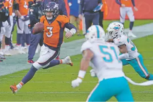  ?? JACK DEMPSEY/ASSOCIATED PRESS FILE PHOTO ?? Broncos quarterbac­k Drew Lock is expected to play tonight against the Chiefs. Denver had no roster quarterbac­ks last week after Lock and two others were deemed high risk for the virus.