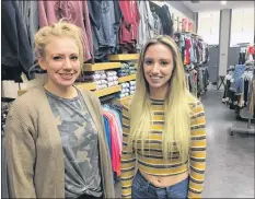  ??  ?? Pseudio manager Katelyn Ripley and assistant manager Candace Joudrey say their store has seen a definite increase in foot traffic and is also seeing different customers stopping by since Oct. 17.