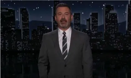  ?? Photograph: YouTube ?? Jimmy Kimmel called Donald Trump a ‘deranged narcissist who had children with three different women’.