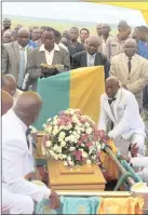  ?? PICTURE: MOLOKO MOLOTO ?? TRAGEDY: Relatives and community members attend the funeral of five-year-old Michael Komape in 2014. His parents are in the process of suing the Department of Education for negligence.