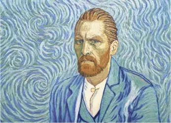  ?? PHOTOS BY GOOD DEED ENTERTAINM­ENT ?? The tortured life and mysterious death of Vincent van Gogh (Robert Gulaczyk) is explored in eye-popping painted animation in Loving Vincent.