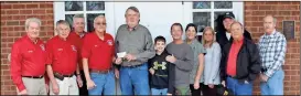  ??  ?? Members of the Tennessee Valley Veteran’s Benefit donated a $500 check to the Ringgold Veterans Memorial Flag Group on Saturday, Feb. 10, to help with group’s effort in funding the city’s bi-annual “Festival of Flags” celebratio­n. From left: Tennessee...