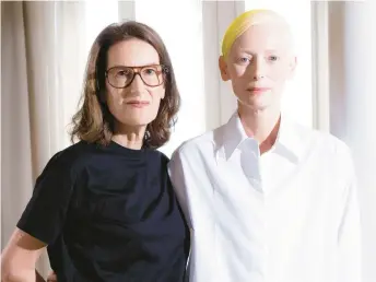  ?? JOEL C RYAN/INVISION/AP ?? Tilda Swinton, right, and Joanna Hogg promoting the film ‘The Eternal Daughter’ at the Venice Film Festival on Sept. 6.