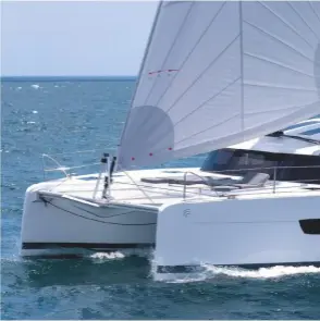  ??  ?? The new Elba 45 is the next generation of the successful Hélia 44, with faster hulls and greater interior volume