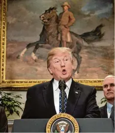  ?? Foto: Brendan Smialowski, afp ?? Der US Präsident spricht im Weißen Haus.