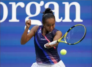  ?? Associated Press ?? A day after turning 19, Leylah Fernandez, of Canada, reached the semifinals of the U.S. Open Tuesday in New York.