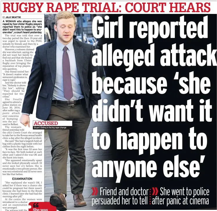  ??  ?? ACCUSED Stuart Olding is facing rape charge