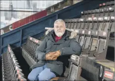  ?? PICTURES: TONY JOHNSON ?? END OF AN ERA: Left, Jason Wood of Historic England in the tunnel underneath the Popular Stand at York City’s Bootham Crescent ground; above, chairman Jason McGill in the old seats in the main stand.