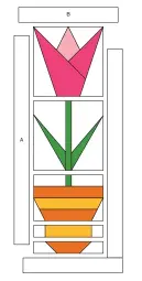  ??  ?? Perfectly Potted Wall Hanging Assembly Diagram 10" x 24"