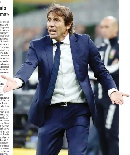  ?? ANSA ?? Il tecnico Antonio Conte (50 anni) alla sua prima stagione sulla panchina dell’Inter