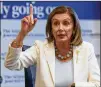  ?? AJC ?? Speaker Nancy Pelosi said Congress will soon vote to appoint trial managers and send articles to the Sentate.