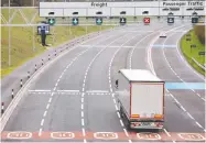  ?? JOHN SIBLEY/REUTERS ?? A truck arrives at the Eurotunnel check-in in Folkstone.
Truckers will be exempt from Britain's quarantine.