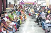  ??  ?? Citizens wait to get jabs at a vaccinatio­n drive in Dahisar.