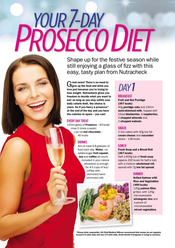  ??  ?? *Please drink responsibl­y. UK Chief Medical Officers recommend that women do not regularly exceed 2-3 units daily and men 3-4 units daily. Avoid alcohol if pregnant or trying to conceive.