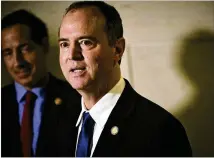  ?? T.J. KIRKPATRIC­K/THE NEW YORK TIMES ?? Rep. Adam Schiff, D-Calif., chairman of the House Intelligen­ce Committee, announces Monday the release of transcript­s of the testimony of two key witnesses.