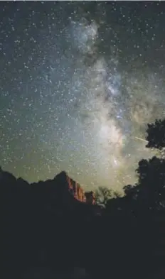  ??  ?? Zion National Park’s distance from citiesmake­s it a highlight on any Dark Skies tour.