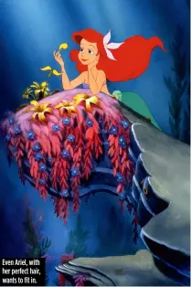  ??  ?? Even Ariel, with her perfect hair, wants to fit in.