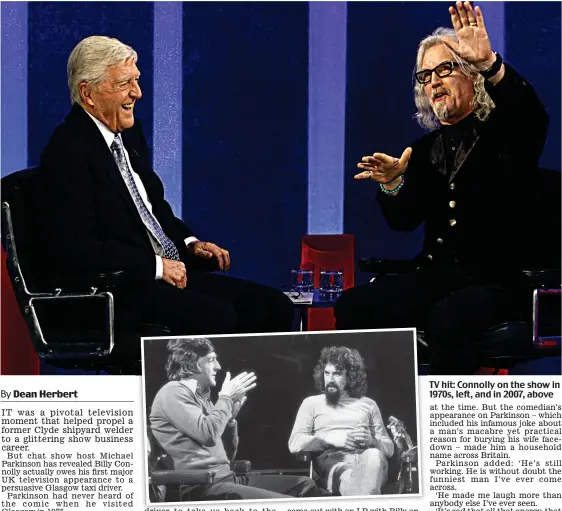  ??  ?? TV hit: Connolly on the show in 1970s, left, and in 2007, above