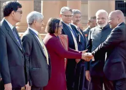  ?? PICTURE: ELMOND JIYANE, GCIS ?? President Jacob Zuma with Prime Minister Narendra Damodardas Modi of India at the Union Buildings in Pretoria.