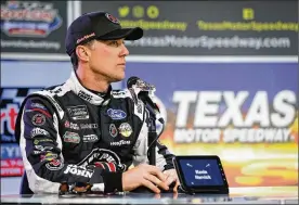  ?? JONATHAN FERREY / GETTY IMAGES ?? Kevin Harvick told reporters the repaved track at Texas Motor Speedway made for “a stressful day” even as he won the pole for Sunday’s race.