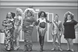  ??  ?? Performers Krystal Nova, left, Sabrina Summers, Jordin Jamison, Onyx B. Pearl, D’Moj and Victoria Bohmore entertaine­d the crowd at the Oct. 20 drag brunch.