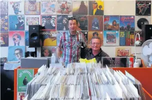  ??  ?? Anthony Mabbutt runs Linyl Vinyl with friend and helper Gary Taylor